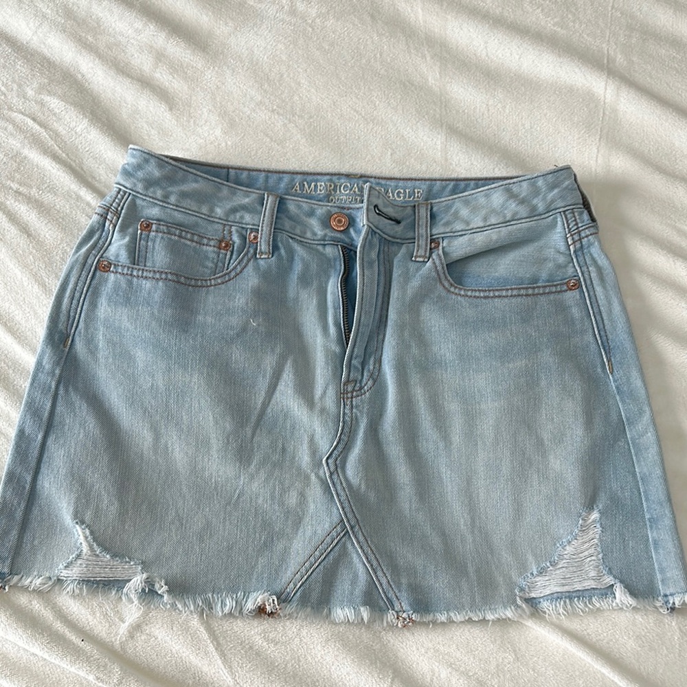 American Eagle Light Blue Denim Skirt